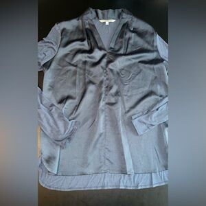 41 Hawthorn Dark Blue Mixed Material V Neck Long Sleeve Top Size Large EUC